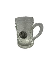 Vintage 1985 Sea World 12oz Glass Mug Grapevine Pewter Whale Medallion 5