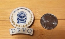 1981 DEVO Vintage Pinback Button New Traditionalists RARE Concert Memorabilia picture