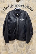 Vintage Harley Davidson Hudson Leather Black Cafe Jacket Zip Vest 48/1X  MINT picture