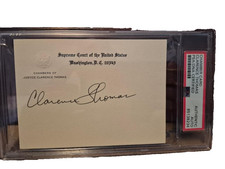 CLARENCE THOMAS Hand Signed SUPREME COURT SCOTUS Chambers Card PSA Encapsulated picture