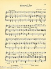 UNIVERSITY OF ALABAMA Vintage Song Sheet c1941 