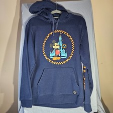 Vans Off The Wall Disney Mickey Mouse Magic Kingdom Castle Hoodie Navy Blue Medi picture
