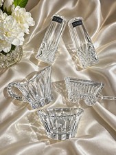 Dublin Collection Clear Glass Creamer & Sugar Set w/ Creamer and Sugar Bowl picture