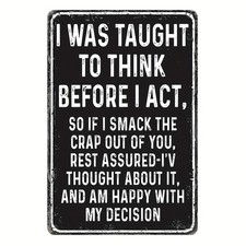 Retro style painting plate unique ironic Tin Metal Signs Home Décor 8x12  picture