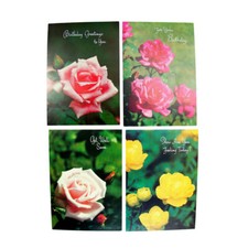 Floral Beauty Originals Vintage Greeting Cards Set Birthday Get Well Soon Roses picture