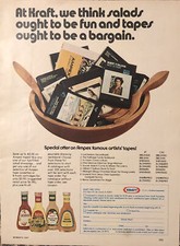 1973 Kraft Salad Dressing PRINT AD w Ampex Famous Artists Tapes Offer VTG 1970s picture