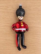 Vintage DE Carlini Handmade Queens Guard Soldier Glass Christmas Ornament picture