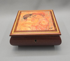 Vintage Reuge Edna Hibel Young Lover Music Jewelry Box Romance Beethoven SIGNED picture