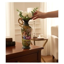 Victoria Carlsbad Austria Porcelain handled Ewer Vase Ornate Gold detailing picture