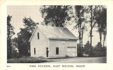 East Wilton Maine birds eye view local fire station antique pc ZE686172 picture