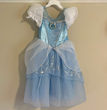 Disney Cinderella Toddler Girl Costume Dress, Size 4, Blue/White Puff Sleeves picture