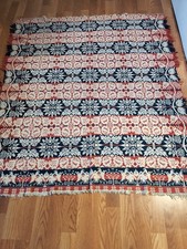 Antique 1851 Jacquard Coverlet John Long Holmes County Ohio 81 X 69 picture