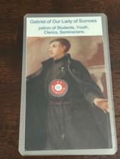 St. Gabriel of Our Lady of Sorrows 3rd  Class Relic Card  Patron Catholic Youth picture