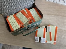 VERY LARGE COLLECTION OF TRAIN TICKETS IN A OLD CASE. INCLUDES UNUSED EXAMPLES. picture