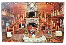 MOOSE RIVER JACKMAN ME~Sky Lodge & Motel~Main Lodge Staircase~1982 Unused Card picture