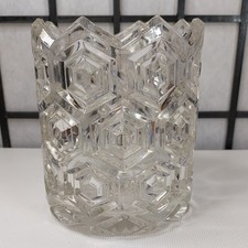 Antique Dalzell, Gilmore & Leighton EAPG Glass Hexagon Bullseye Vase 5.25
