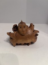 Handcarved Burl Wood Monkey Figurine picture