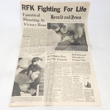 Herald News June 5 1968 RFK Fighting for Life Newspaper picture