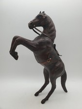 Leather Wrapped Horse Equestrian  Rearing Sculpture Statue Figurine 15