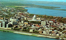 Vintage - Madison Wisconsin Aerial View - Postcard - P6 picture