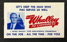1960s Re-Elect J Irving Whalley Pennsylvania Congress Vintage Politics Notepad picture