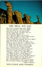 Hell's Half Acre WY The Hell You Say Poem unused (19431) picture