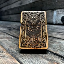 Spiderman Ornament Java Teakwood Engraved Lighter picture