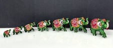 Good Luck Elephant Parade Set of 7 Elephant Set Painted Figures picture
