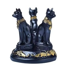 Resin Cat Figurine Crystal Sphere Stand Home Desktop Decor Ornament Gift picture
