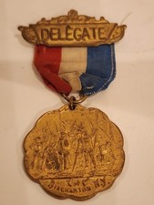 Rare Antique 1909 Knights of Columbus KC New York Metal Delegate Pin Catholic picture