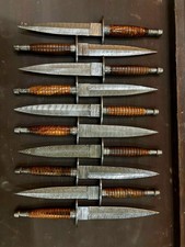 Lot of 5 Damascus Rose Wood Daggers & Knives Premium Handcrafted No Tariff USA picture