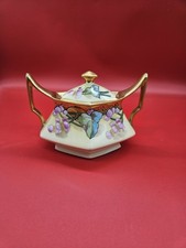 ​Antique T&V Limoges Pitkin & Brooks Hand Painted Floral Gold Gild Sugar Bowl... picture