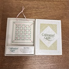 Celebration of American Quilts Hanging Tile new porcelain Rose of Sharon 1992 picture
