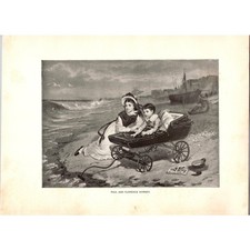 Paul & Florence Dombey Dickens' Dombey & Son 1896 Book Plate Print SC19 picture