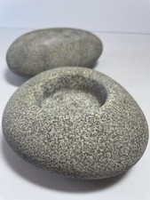 PARTYLITE Candle Holders Set Of 2 Faux Rocks Stones Gray LWT Great For Spa Theme picture