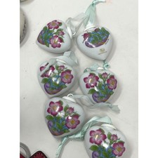 Die Lowenmarke Hutschenreuther Lot of 6 Heart and Flower Ornaments *NEW* German picture