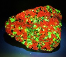 STRIKING Willemite, Calcite, & Franklinite Fluorescent Mineral Specimen - NJ picture