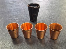 Vintage West Bend (WB) Solid Copper Nesting Travel Shot Glasses Set picture