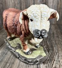 Royal Crown Hereford Bull Figurine J Byron Porcelain SIGNED Vintage 10