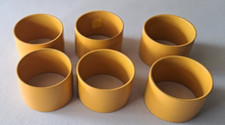 Set of 6 Vintage OMC Japan Napkin Rings Mustard Yellow Table Decor picture