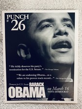 Original Official Barack Obama Senate Campaign Primary 2004 Handbill Union Made picture