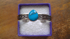 Navajo Sterling Silver Turquoise Cuff by Rick Enriquez ~ 23 Grams picture
