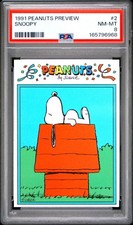 1991 PEANUTS PREVIEW 2 SNOOPY PSA 8 picture