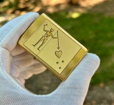 Blackbeard's Flag Brass Zippo | 2-Sided Deep Engraved | Pirate Lighter | USA Mad picture