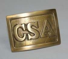 Antique Style CSA Belt Buckle Military Civil War Confederate Square Brass #1 picture