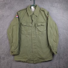 Vintage 1990 Dutch Army Field Shirt H v Puijenbroek Maat 100 Large Military OD picture