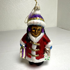 Dillard’s Trimmings Christmas Ornament  Child Holding Gift & Dog picture