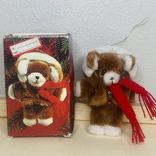 Vintage 1984 Avon Brown PLUSH PUPPY Christmas Xmas Tree Ornament Decoration Dog picture