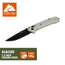 Ozark Trail Glacier 7.5 Inch Folding Knife White w/ Shaft Lock picture