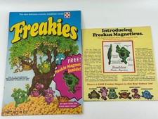 Original 1970s RALSTON FREAKIES Cereal Box Front/Back Panel Free Freakie Magnet picture